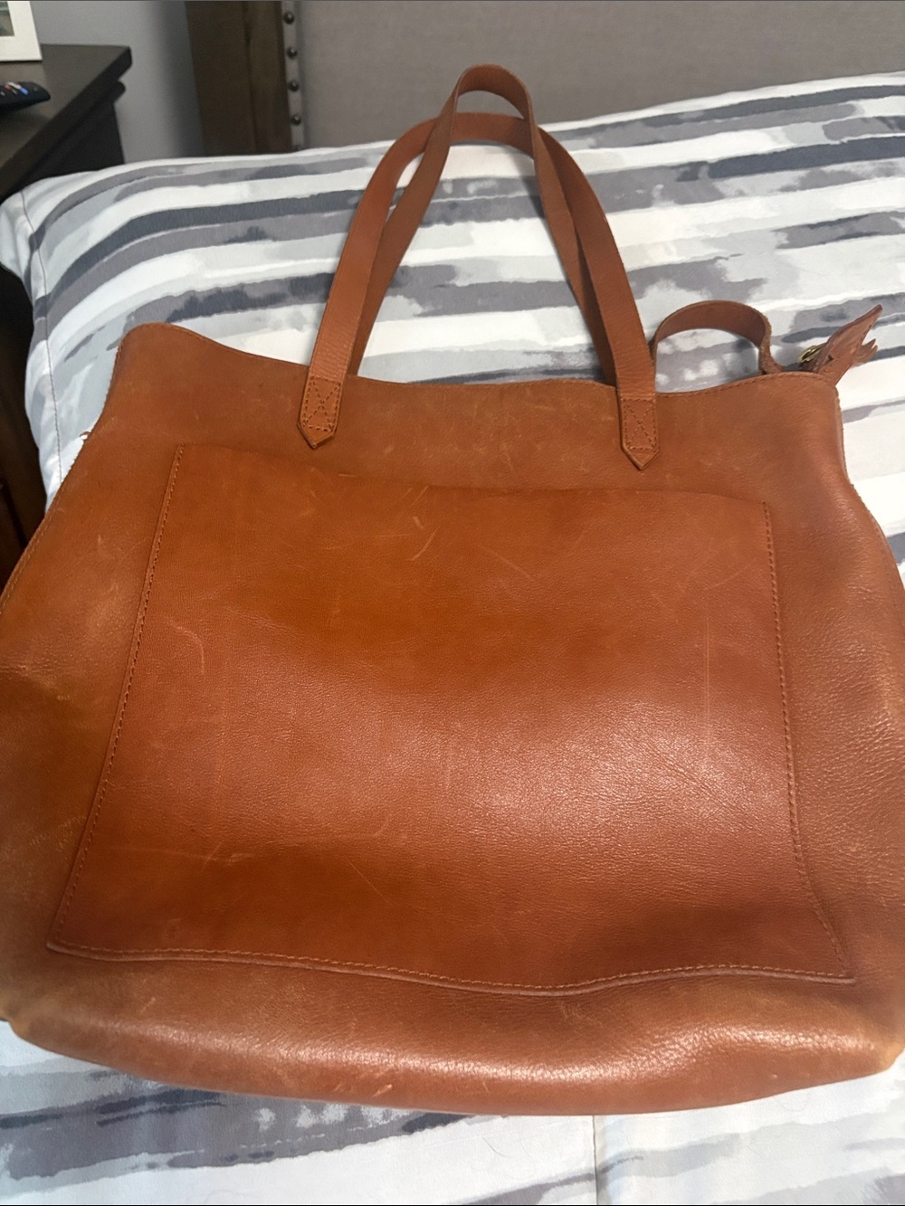 Madewell Cognac Leather Tote Bag